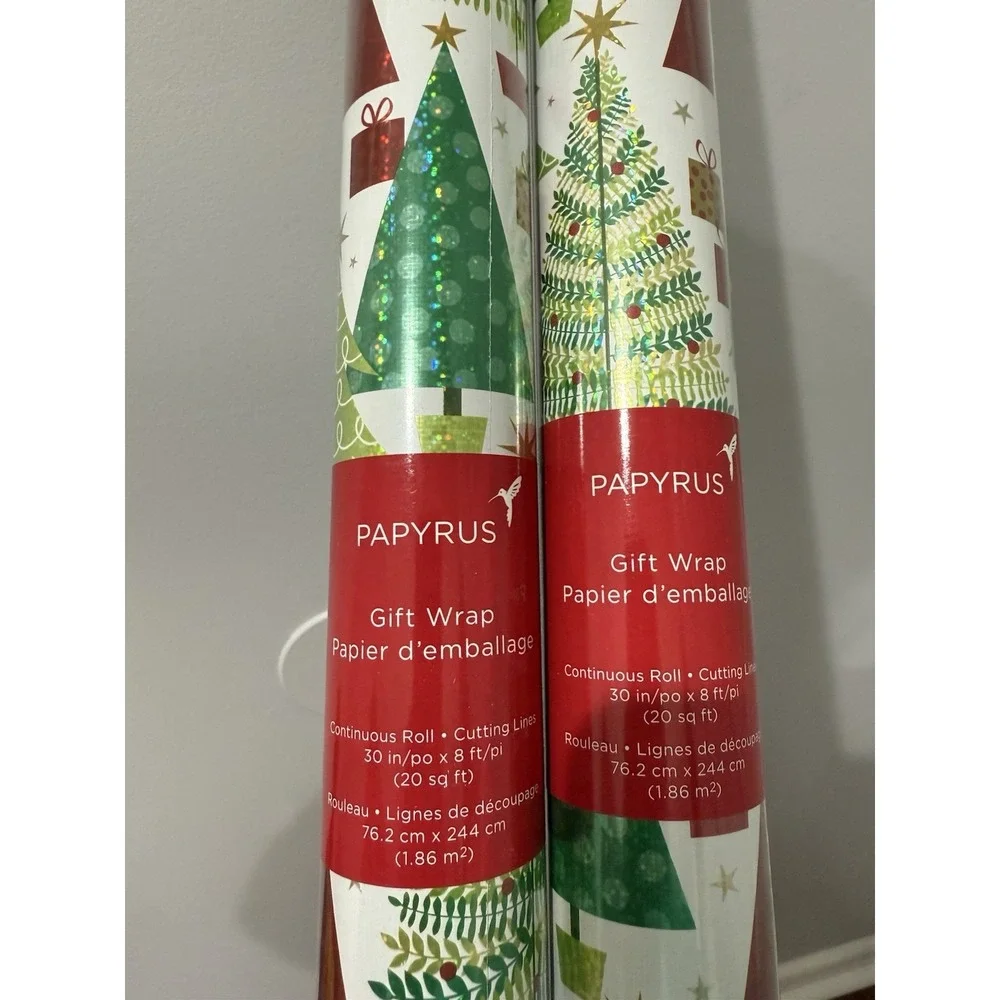2 Papyrus Gift‎ Wrapping Rolls Paper Presents Christmas Tree